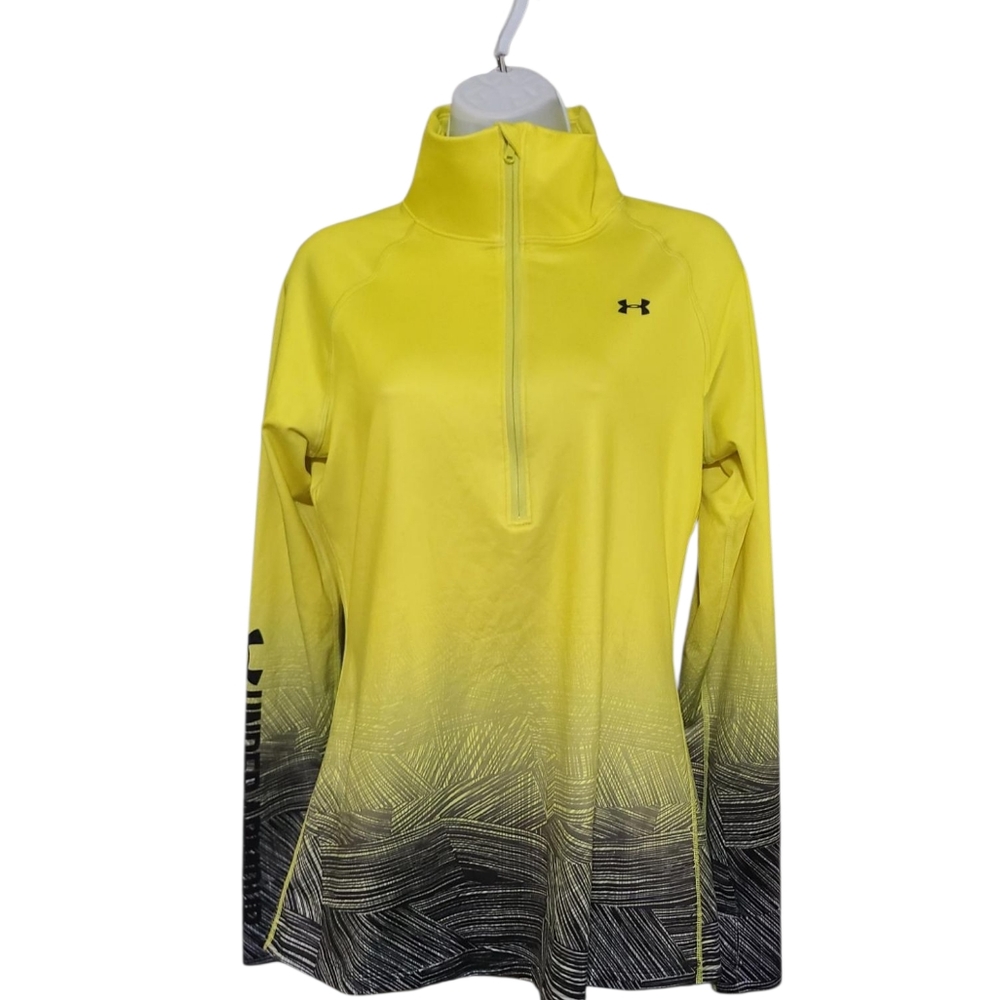 UNDER ARMOUR Yellow Highlighter 1/2 Zip Jacket L